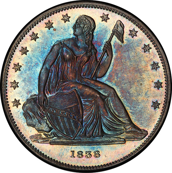 1838 S$1 J-84 RESTRIKE PR65