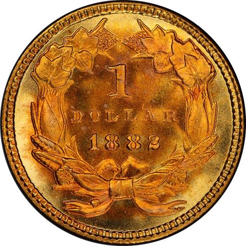 1882 GOLD G$1 MS68