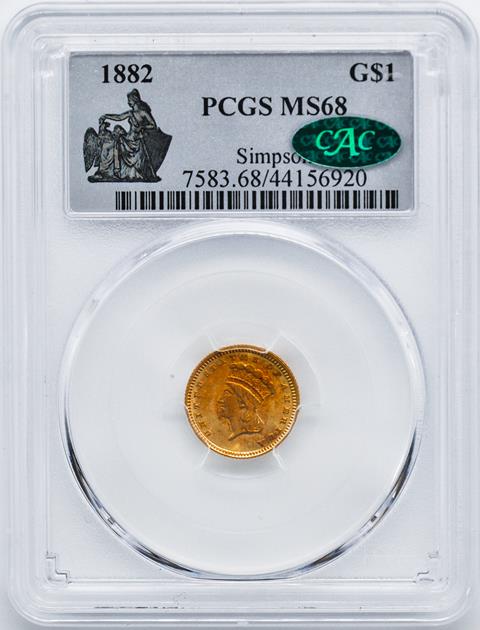 Picture of 1882 GOLD G$1 MS68