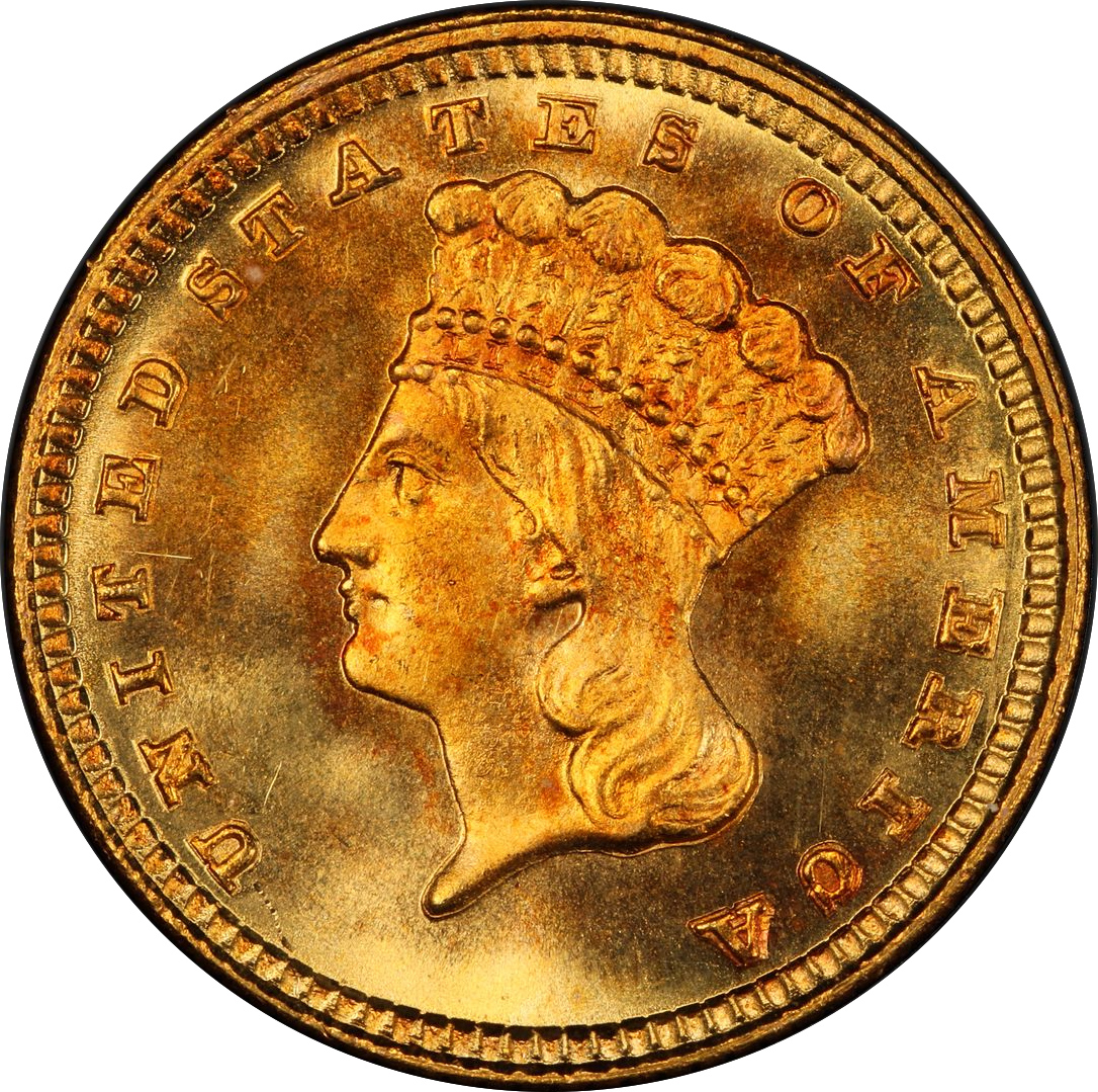 Picture of 1882 GOLD G$1 MS68