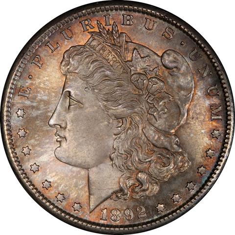 1892-S MORGAN S$1 MS63+