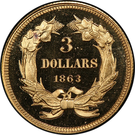 Picture of 1863 INDIAN PRINCESS $3 PR66 DCAM