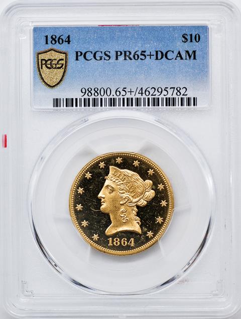 Picture of 1864 LIBERTY HEAD $10 PR65 DCAM