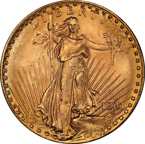 Picture of 1931 ST. GAUDENS $20 MS65+
