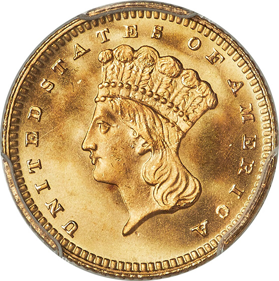 Picture of 1880 GOLD G$1 MS68+