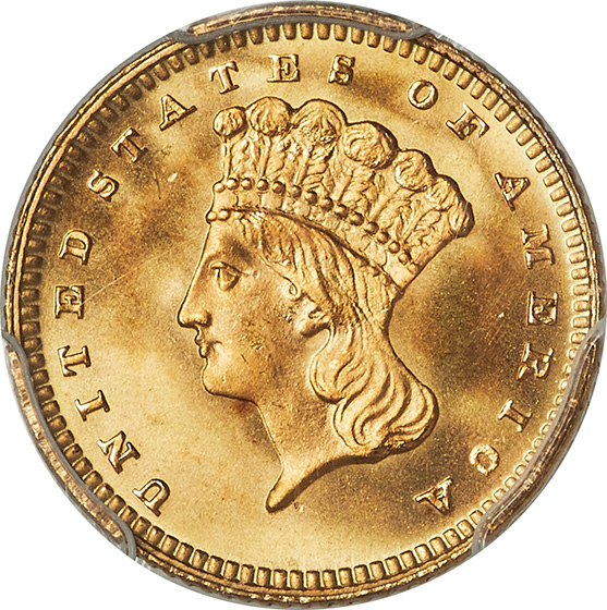 1880 GOLD G$1 MS68+