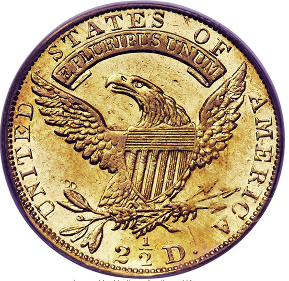 Picture of 1834 CAPPED BUST $2.5 MS55