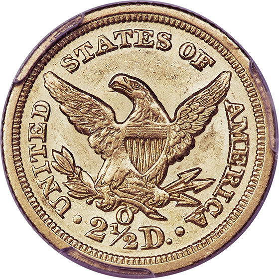 Picture of 1847-O LIBERTY HEAD $2.5 MS63+