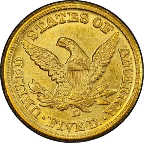 Picture of 1861-D LIBERTY $5 MS58