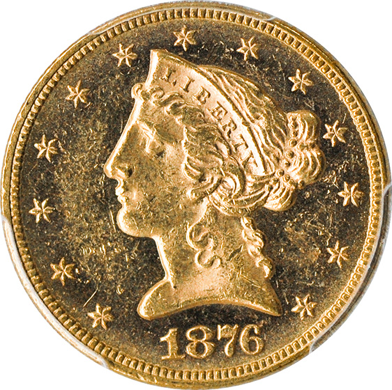 Picture of 1876 LIBERTY $5 MS62