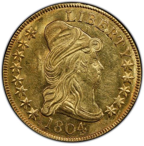 1804 DRAPED BUST $10 MS62+