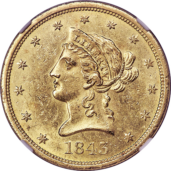 Picture of 1843-O LIBERTY HEAD $10 MS63