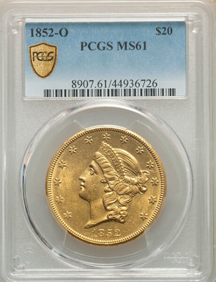 Picture of 1852-O LIBERTY HEAD $20 MS61