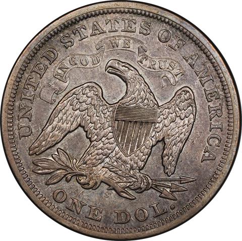 1870-S LIBERTY SEATED S$1 MS40