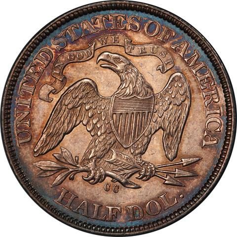 1870-CC LIBERTY SEATED 50C MS62
