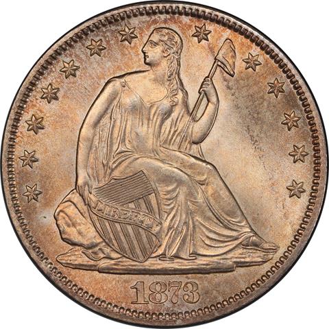Picture of 1873-CC LIBERTY SEATED 50C MS65