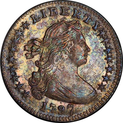 1797 DRAPED BUST H10C MS66