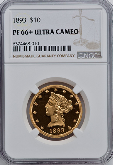 Picture of 1893 LIBERTY HEAD $10 PR65 DCAM