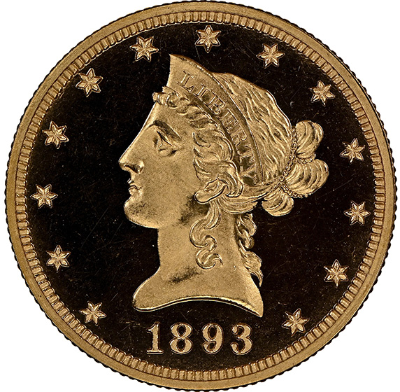 Picture of 1893 LIBERTY HEAD $10 PR65 DCAM