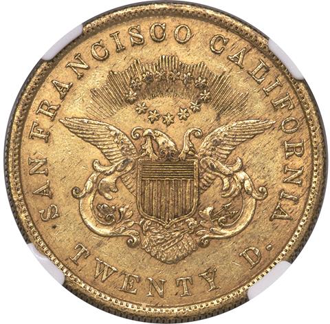Picture of 1853 MOFFAT $20 MS60