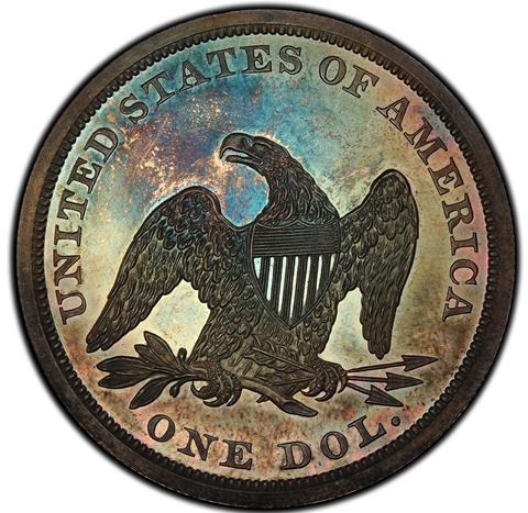 1861 LIBERTY SEATED S$1 PR66