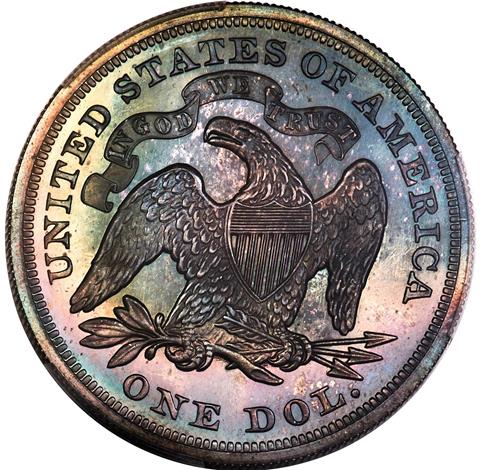 1873 LIBERTY SEATED S$1 PR67 CAM