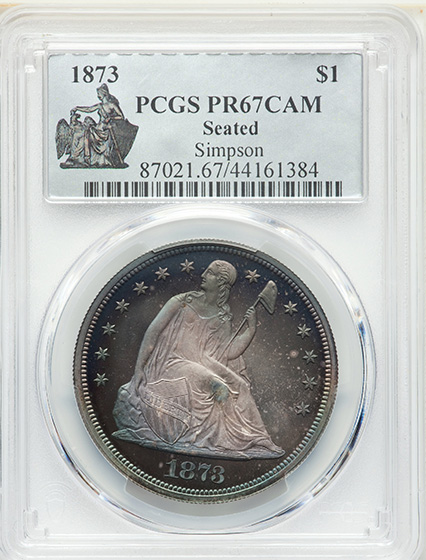Picture of 1873 LIBERTY SEATED S$1 PR67 CAM