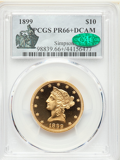 Picture of 1899 LIBERTY HEAD $10 PR66 DCAM