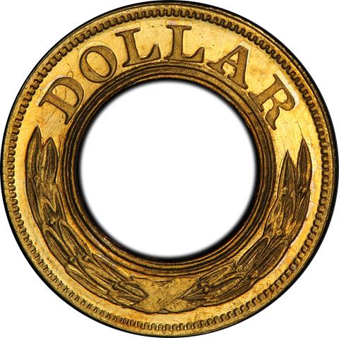 1852 RING $1 PR67