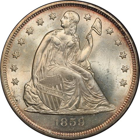 Picture of 1859-O LIBERTY SEATED S$1 MS65
