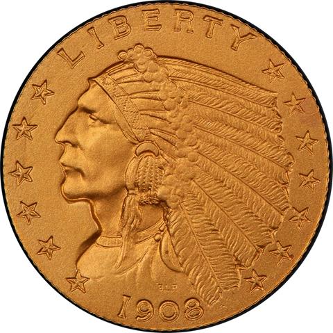 1908 INDIAN $2.5 PR67