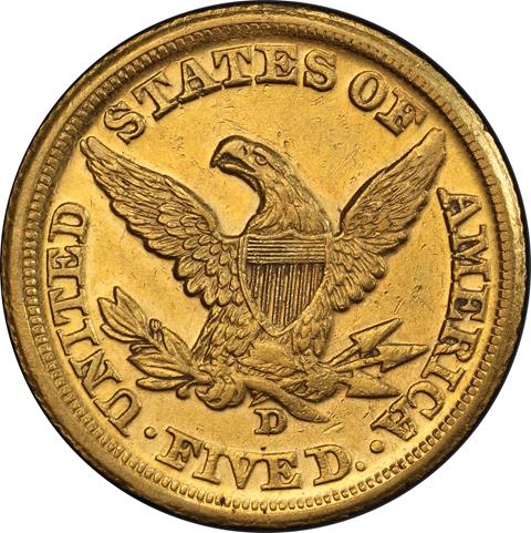 1861-D LIBERTY $5 MS55