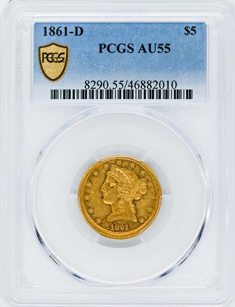 Picture of 1861-D LIBERTY $5 MS55