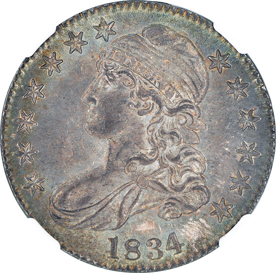 Picture of 1834 CAPPED BUST 50C, LARGE DATE, LARGE LETTERS MS65  Picture of 1834 CAPPED BUST 50C, LARGE DATE, LARGE LETTERS MS65