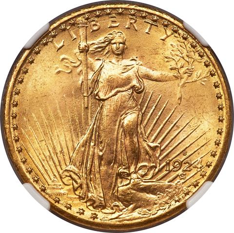 Picture of 1924-S ST. GAUDENS $20 MS65