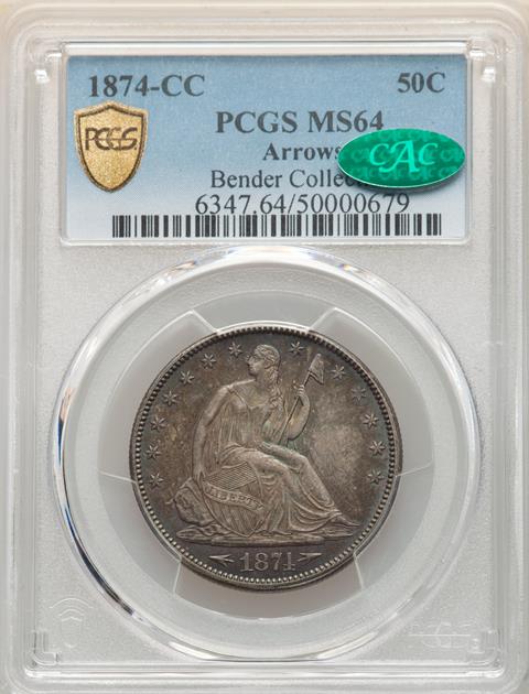 Picture of 1874-CC LIBERTY SEATED 50C MS64