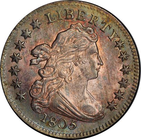 Picture of 1805 DRAPED BUST 10C MS65