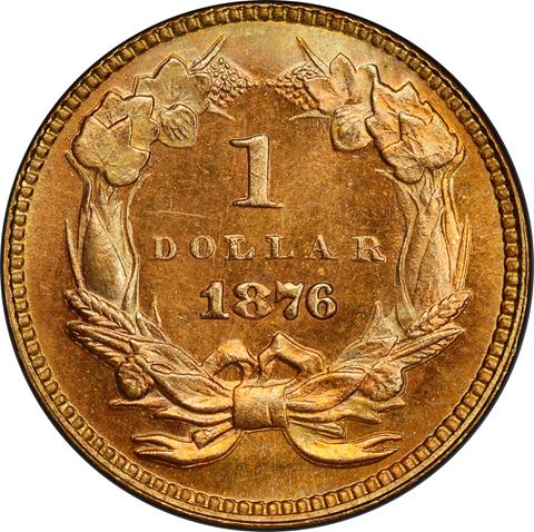 1876 GOLD G$1 MS67