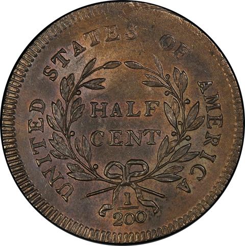 Picture of 1795 LIBERTY CAP 1/2 MS63 BN