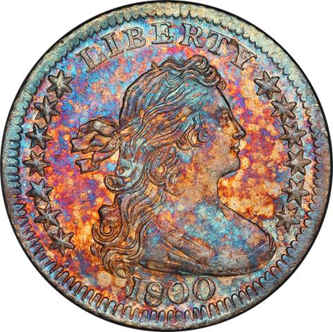 1800 DRAPED BUST H10C MS64