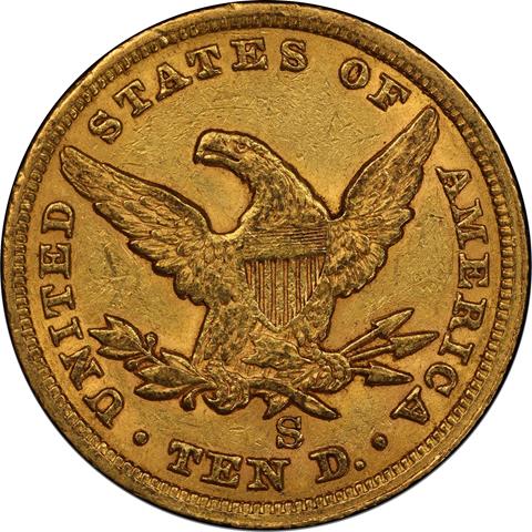 Picture of 1865/INV 186-S LIBERTY HEAD $10 MS55