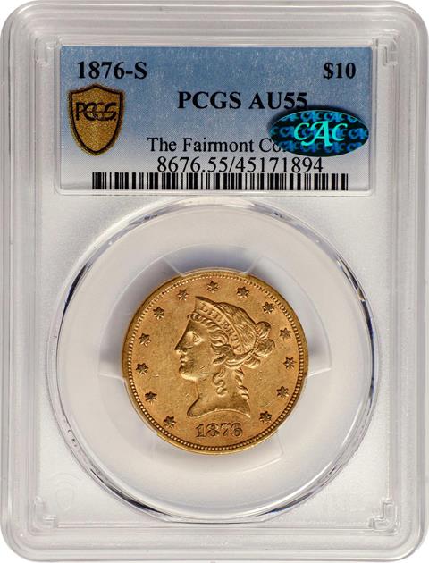 Picture of 1876-S LIBERTY HEAD $10 MS55