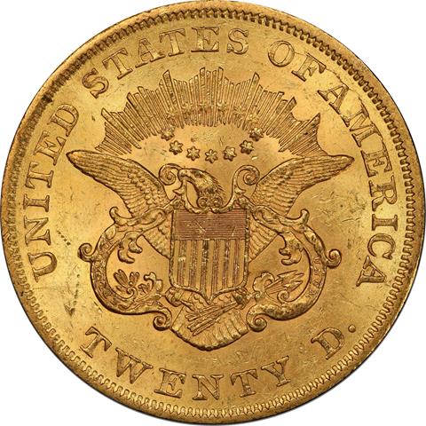 1864 LIBERTY HEAD $20 MS61