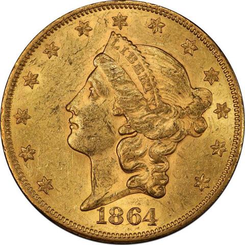 Picture of 1864 LIBERTY HEAD $20 MS61