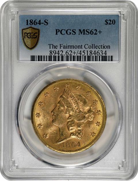 Picture of 1864-S LIBERTY HEAD $20 MS62+