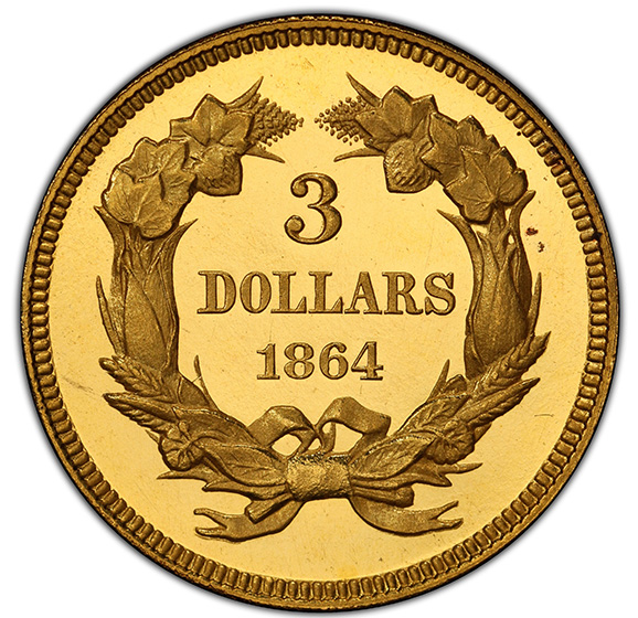 1864 INDIAN PRINCESS $3 PR64 DCAM