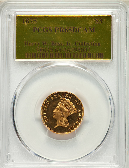 Picture of 1875 INDIAN PRINCESS $3 PR65 DCAM
