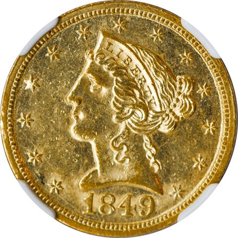 1849-D LIBERTY $5 MS62