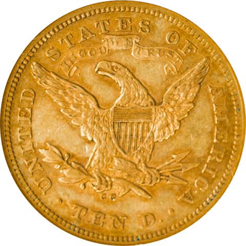 1871-CC LIBERTY HEAD $10 MS58