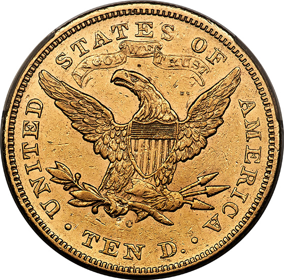 1870-CC LIBERTY HEAD $10 MS53